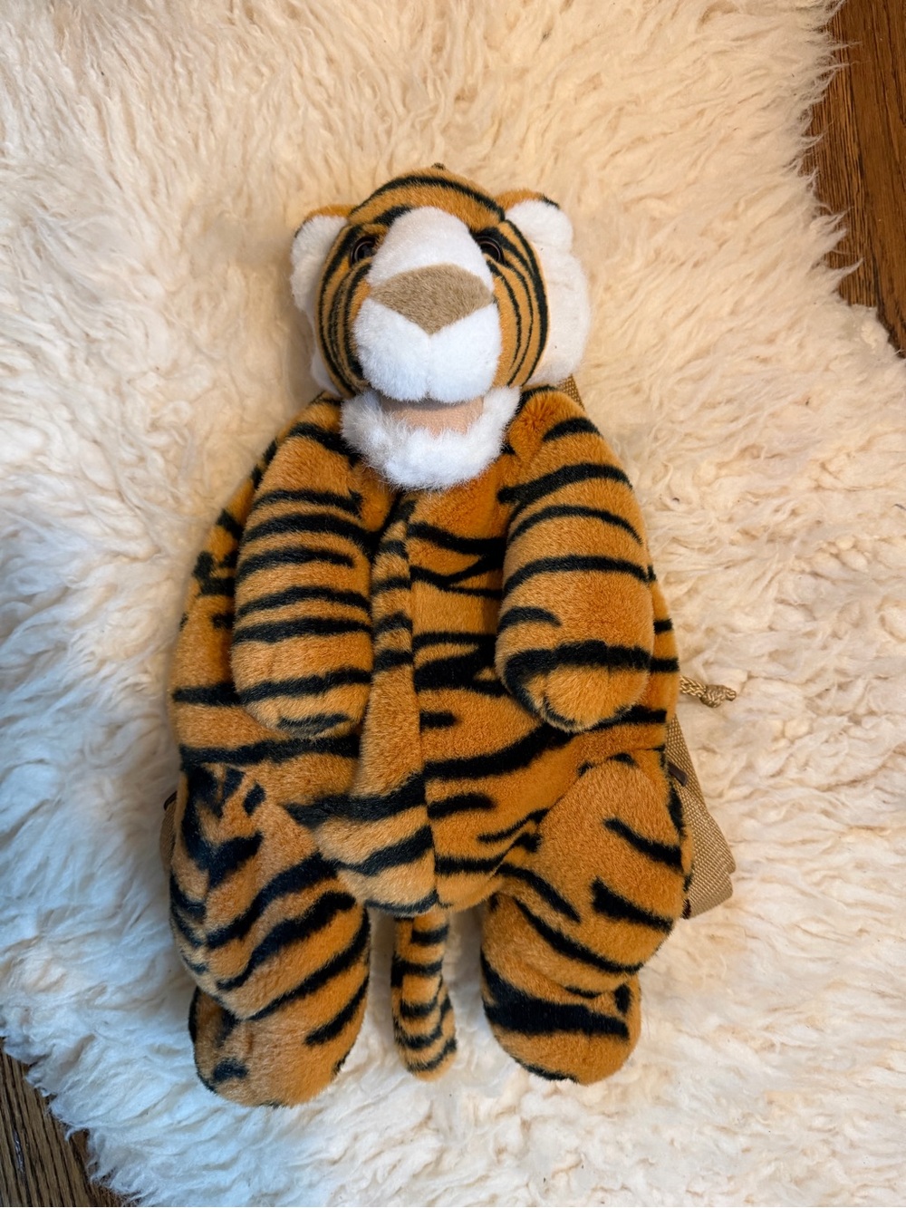 RARE Vintage 1980's Plush Tiger Stuffed Animal Backpack MANGO Brand